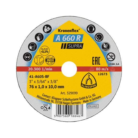 25x Trennscheibe A 660 R | Flach 100 x 1 x 1 mm