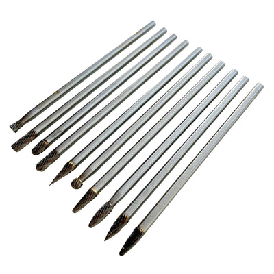 Wolframkarbid Frässtift-Set | Lange Ausführung | 10 Stück