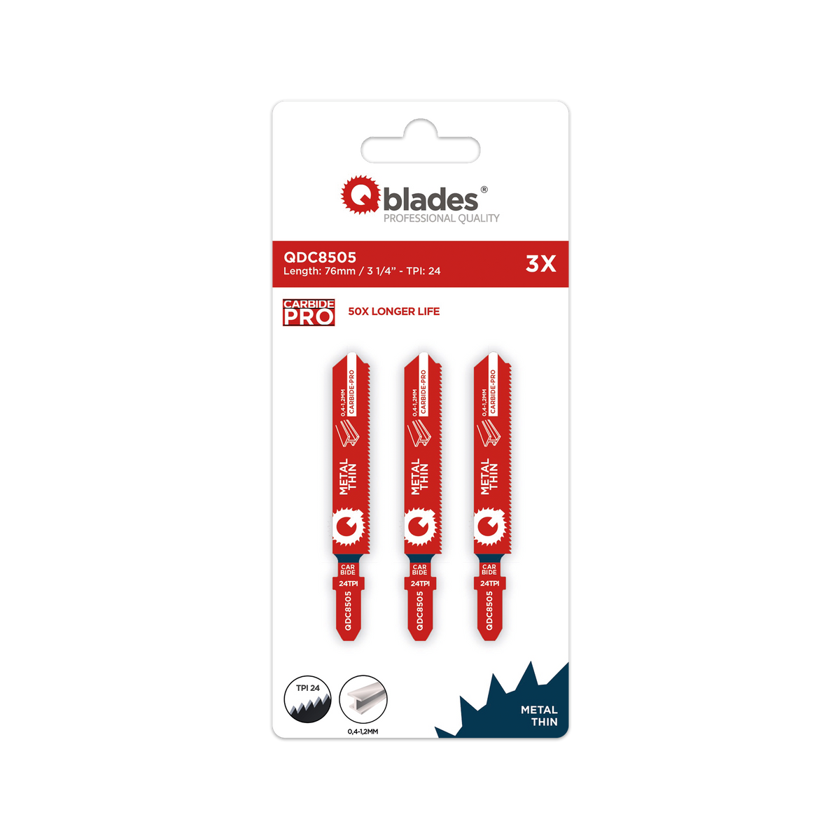 Qblades QDC8505 76mm | Stichsägeblatt | Hartmetall