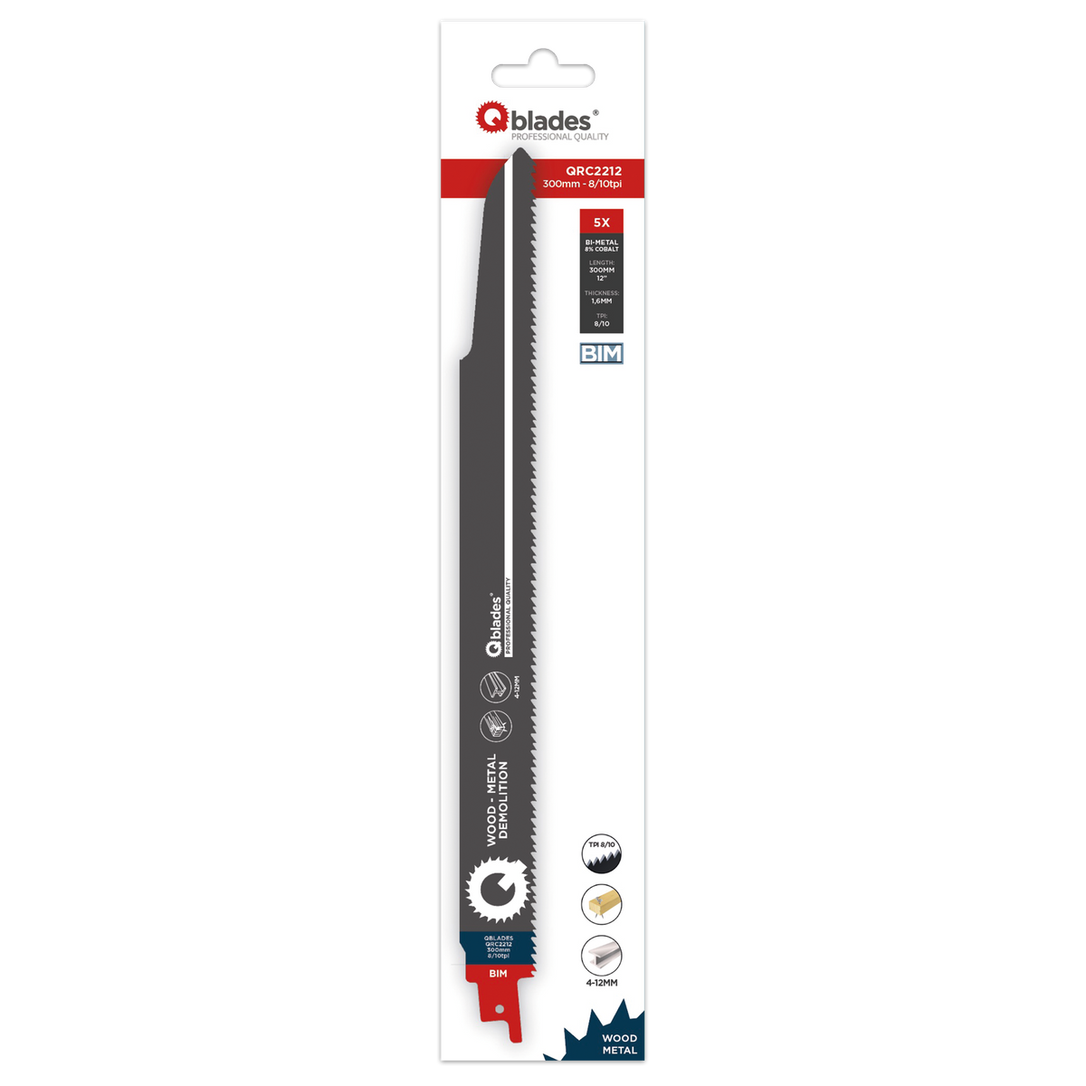 Qblades QRC2212 300x1.6mm | Säbelsägeblatt | BIM