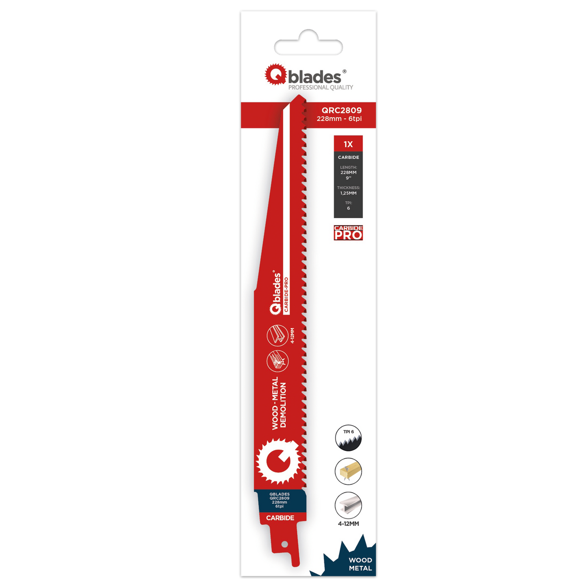 Qblades QRC2809 228x1.6mm | Säbelsägeblatt | Hartmetall