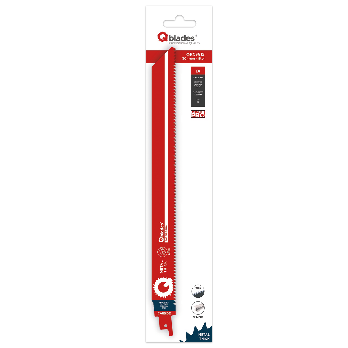 Qblades QRC3812 304x1.25mm | Säbelsägeblatt | Hartmetall