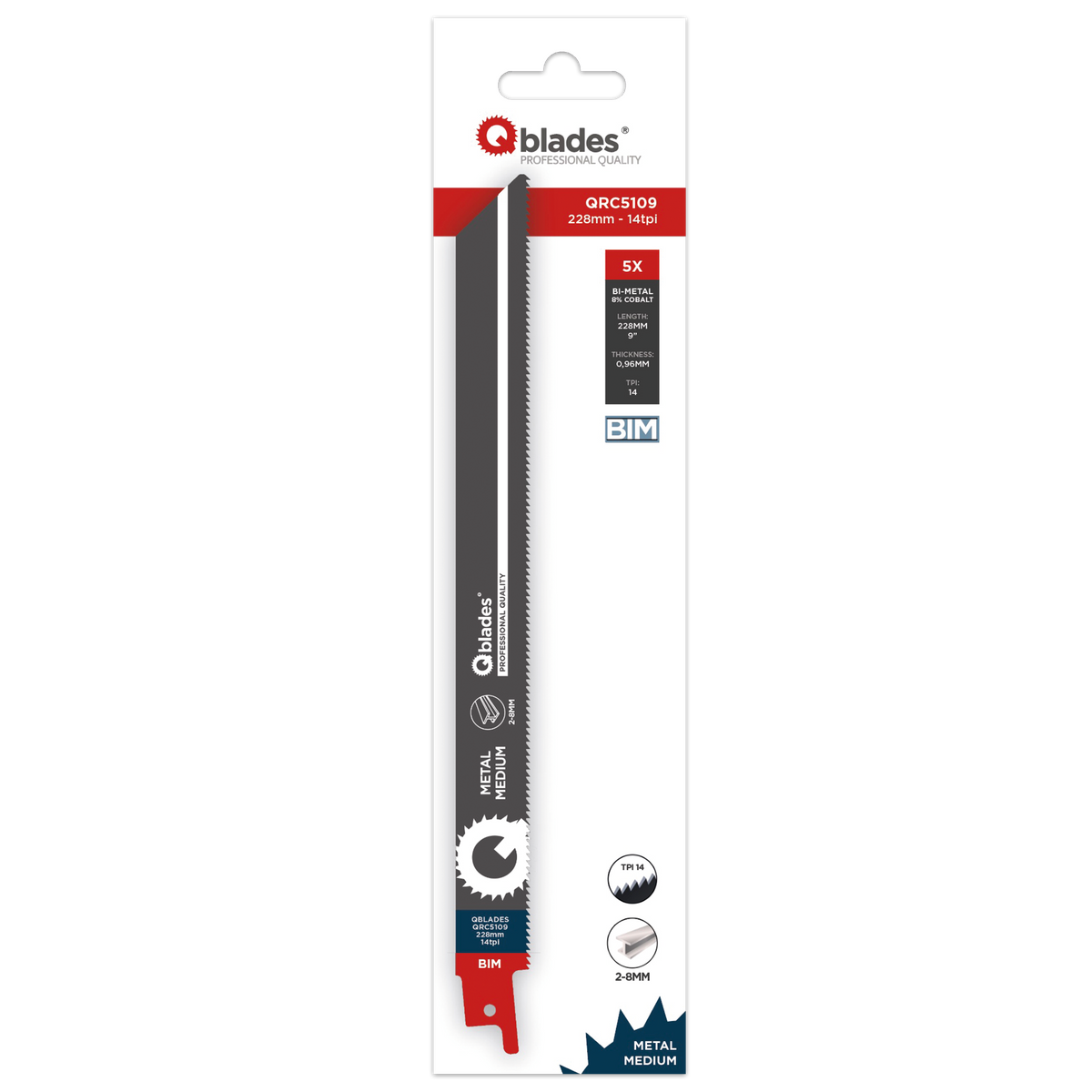Qblades QRC5109 228x0.96mm | Säbelsägeblatt | BIM