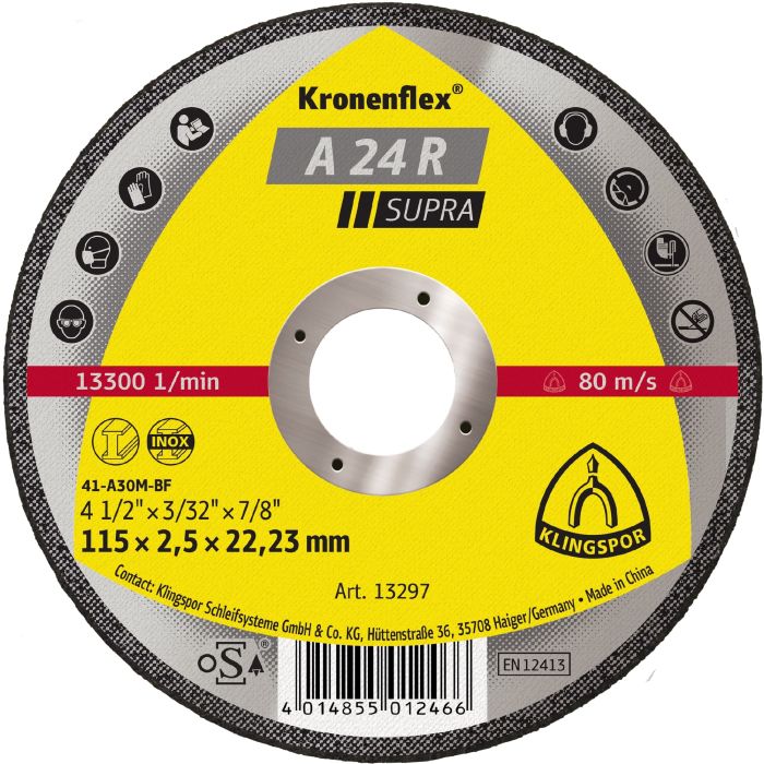 25x Trennscheibe A 24 R | Flach 115 x 2.5 x 22.23 mm