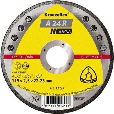 25x Trennscheibe A 24 R | Flach 115 x 2.5 x 22.23 mm