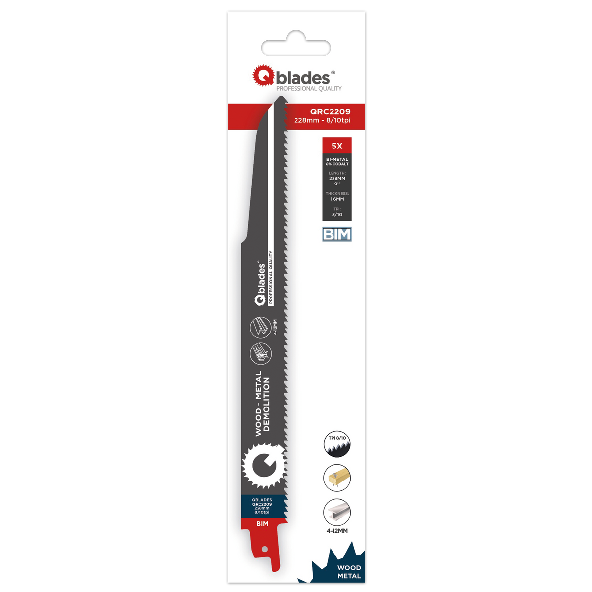 Qblades QRC2209 228x1.6mm | Säbelsägeblatt | BIM