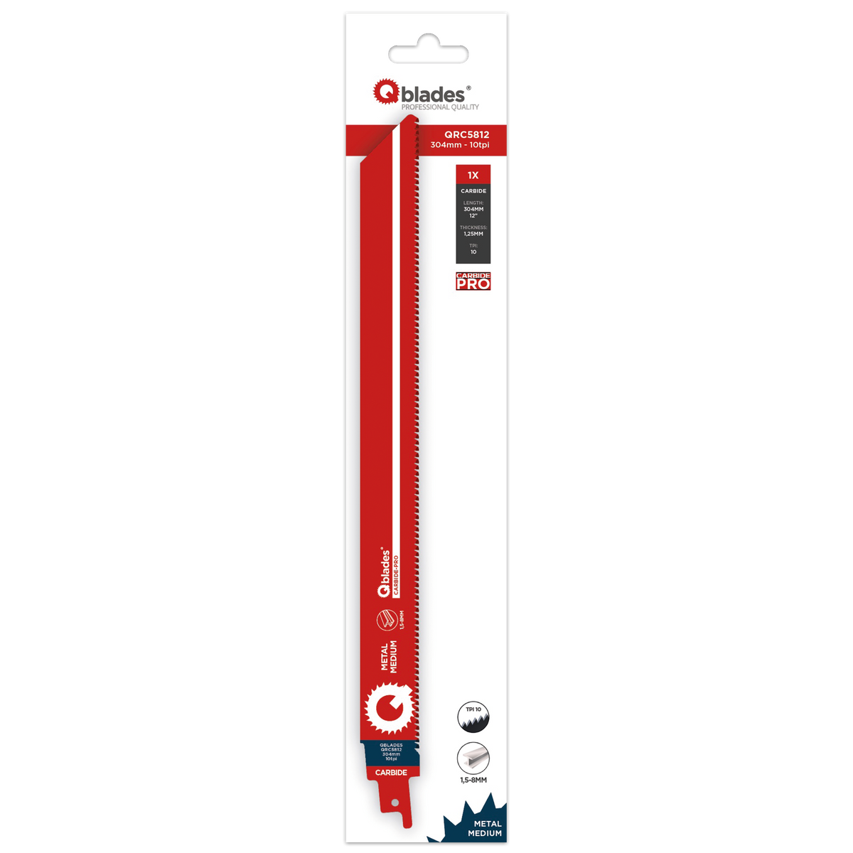 Qblades QRC5812 304x1.25mm | Säbelsägeblatt | Hartmetall