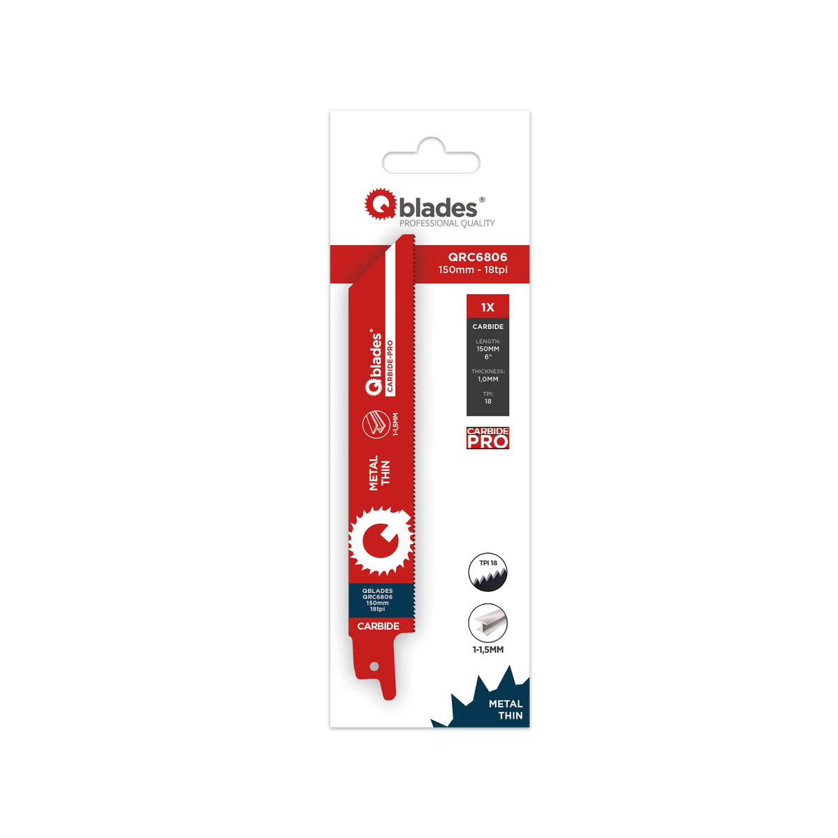 Qblades QRC6806 150x1.00mm | Säbelsägeblatt | Hartmetall