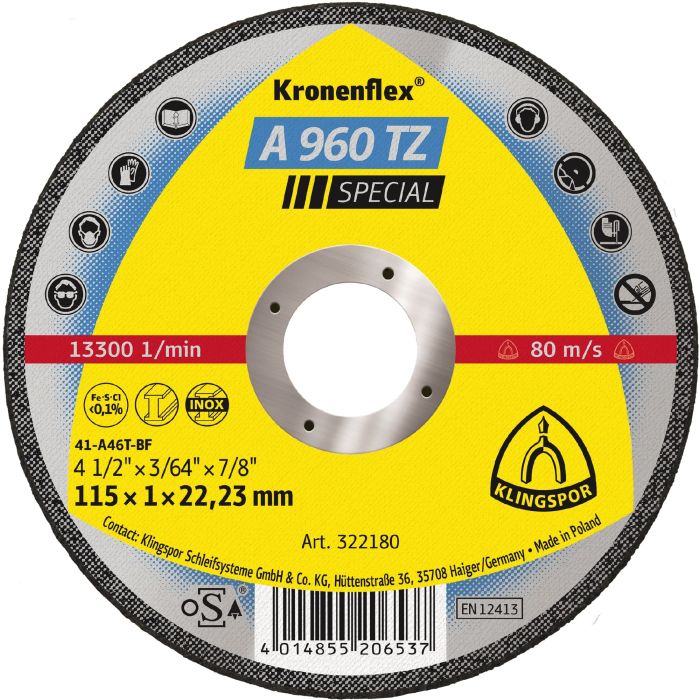 25x Trennscheibe A 960 TZ | Flach 115 x 1 x 22.23 mm